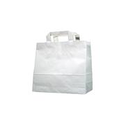 Χάρτινη τσάντα delivery Υ25x26x17εκ. άσπρη με πλακέ χερούλι
