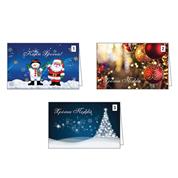 Ευχετήριες κάρτες χριστουγεννιάτικες 7x10,5εκ, 3 σχέδια κοκτέηλ