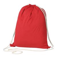 Τσάντα-πουγκί υφασμάτινη 100 % cotton κόκκινη Υ52x40x3εκ.