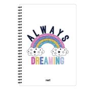 Next trends rainbow τετράδιο σπιράλ 17x25εκ. 2θεμ., 70φ.