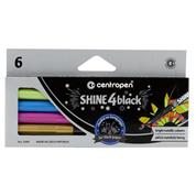 Centropen μαρκαδόροι "Shine 4black" 6 χρώματα
