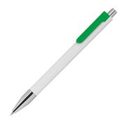 Στυλό πλαστικό λευκό με πράσινο κλιπ Υ15xØ1εκ.