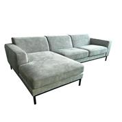 Nextdeco γωνιακός καναπές "Heming", Υ76x280x159εκ, με αριστερή γωνία, γκρι-μπεζ