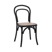Ξύλινη καρέκλα Βιέννης ALIYAH στοιβαζόμενη από ξύλο οξιάς σε μαύρο ματ 45x54xΥ89