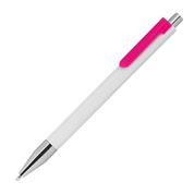 Στυλό πλαστικό λευκό με φουξ κλιπ Υ15xØ1εκ.