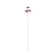 Χριστουγεννιάτικο μολύβι Υ19xØ1,3εκ λευκό με σβήστρα χιονάνθρωπος