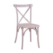 Καρέκλα OWEN στοιβαζόμενη ξύλινη από οξιά white wash χρώμα με χιαστί πλάτη 45x55,5xΥ90 εκ.