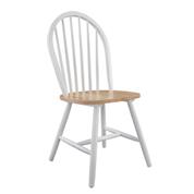 Καρέκλα τραπεζαρίας ξύλινη OAKLEY σετ 2 τμχ, λευκή με φυσικό κάθισμα 44x48,5xΥ94 εκ.