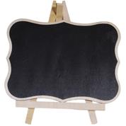 Πινακίδα μαυροπίνακα ξύλινη με καμπύλες και μύτες Υ19,7x15εκ.
