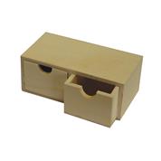 Κουτί ξύλινo με δύο συρτάρια 18x7x9.2εκ.