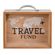 Κουμπαράς - κορνίζα ξύλινος Travel Fund Υ12x20,5x5εκ.