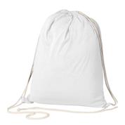 Τσάντα-πουγκί υφασμάτινη 100 % cotton λευκή Υ52x40x3εκ.