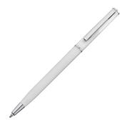 Στυλό πλαστικό slim line λευκό με ασημένιες λεπτομέρειες Υ13,6xØ0,8εκ.