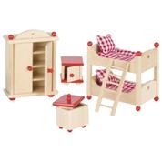 Goki σετ παιδικό υπνοδωμάτιο ξύλινο 5 τεμαχίων για κουκλόσπιτο