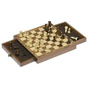 Goki σκάκι με 2 ανοιγόμενες θήκες ξύλινο 25x25εκ.