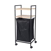 Ραφιέρα από bamboo με 2 ράφια και καλάθι 40lt Y89,5x38x32,5εκ.