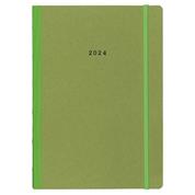 Next ημερολόγιο 2024 Natural ημερήσιο flexi πράσινο με λάστιχο 12x17εκ.