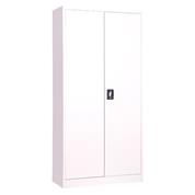 Nextdeco ντουλάπα λευκή με 4 ράφια & κλειδαριά μεταλλική δίφυλλη Υ185x90x40εκ.