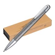 Στυλό πολυτελείας από μέταλλο, ασημένιο carbon με κλιπ σε πολυτελές κουτί  Υ14,7xØ1,3εκ.