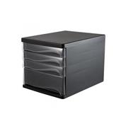 Comix συρταριέρα πλαστική με 4 συρτάρια μαύρη Α4 Υ25x33,8x26,5εκ.