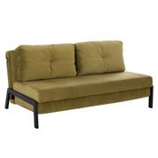 Καναπές κρεβάτι βελούδο λαδί 2½θεσιος 150x87xΥ79 εκ.