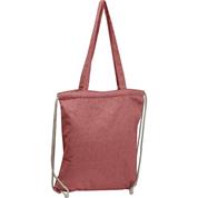 Τσάντα από ανακυκλωμένο βαμβάκι με μακρύ χερούλι και ιμάντες πλάτης κόκκινη Υ42x37,5x3εκ.