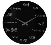 Ρολόι τοίχου γυάλινο μαύρο "mathematic" Ø35εκ.