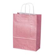 Next χάρτ. τσάντα Υ35x26x12εκ. glitter ροζ με στρ. χερούλι