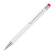 Στυλό - touch pen αλουμινίου άσπρο με κόκκινη λεπτομέρεια Υ14,8xØ1εκ.