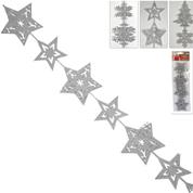 Χριστουγεννιάτικη γιρλάντα "αστέρια" από τσόχα μήκους 1μ. σε blister