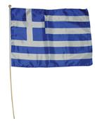 Ελληνικό σημαιάκι υφασμάτινο με πλαστικό κοντάρι 29x41εκ.