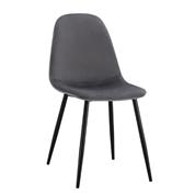 Καρέκλα LEONARDO βελούδο γκρι με μεταλλικά πόδια 45x53xΥ85 εκ.